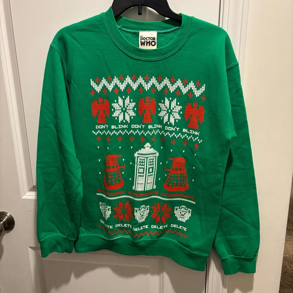Doctor Who Green Christmas Holiday Sweater